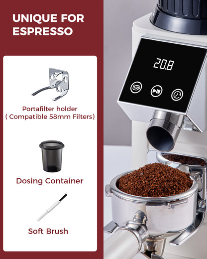 Espresso Machine with Coffee Grinder, Sliver| TUNI Combo