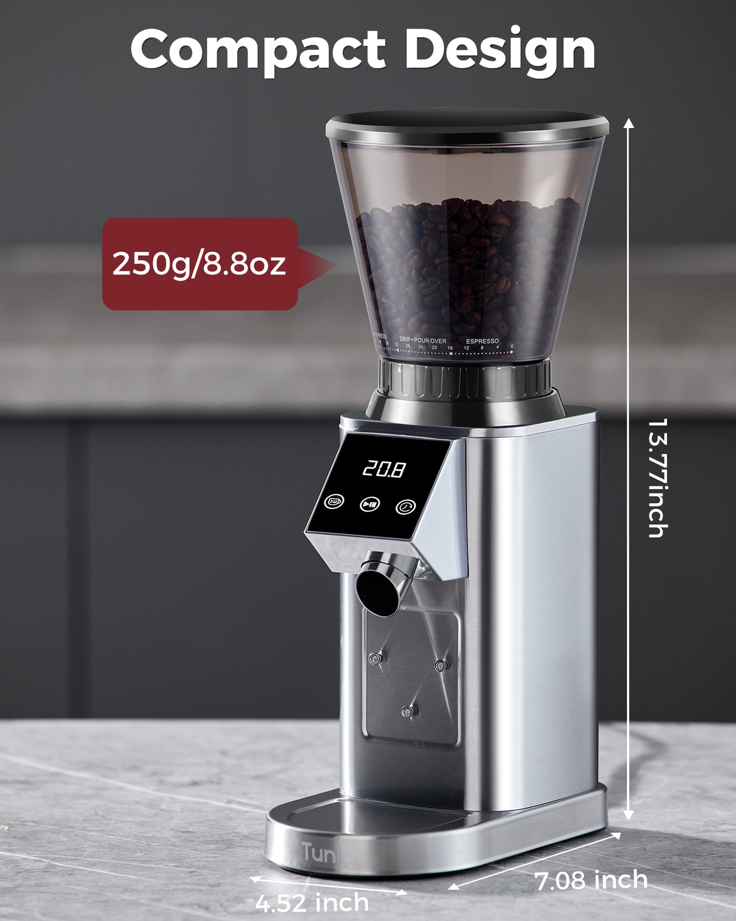 Ship out March 15th, G1 Electric Coffee Burr Grinder, 40mm Conical Bean Grinder| TUNI